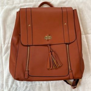 ❗️Great for back to school 🎒 Leather 15.6inch Laptop Backpack (cognac/brown)